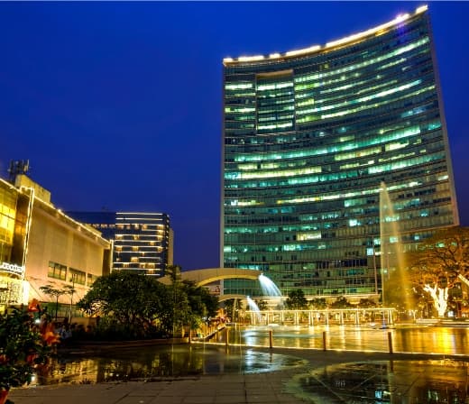 Bangalore skyline and work hubs